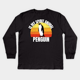 Penguin Is My Spirit Animal Kids Long Sleeve T-Shirt